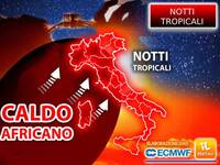 Meteo: Notti Tropicali a 27°C, l'Italia suda...