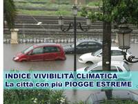 La città con più piogge estreme
in Italia