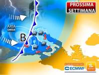 Meteo: prossima settimana con tempo instabile per il flusso atlantico