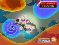 Meteo: Vigilia, Natale e Santo Stefano con Pioggia, Vento e Neve; i dettagli