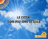 Le città con il maggiore
numero di ore di sole