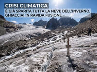 Emergenza Climatica: con il Caldo Anomalo già sparita tutta la Neve dell'Inverno, ghiacciai in grave crisi