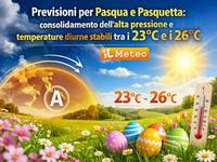 Meteo: consolidamento dell'alta pressione e 23-26°C di giorno. Tedici fa il punto su Pasqua e Pasquetta