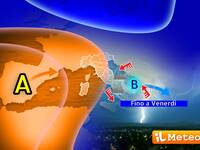 Meteo: Piogge fino a Venerdì, poi l'Anticiclone...