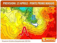 Meteo: 25 Aprile soleggiato, poi focolai temporaleschi prima di un Ponte del Primo Maggio con l'Alta Pressione