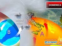 Meteo: Domenica, perturbazione con piogge e temporali al centro-nord, i dettagli 