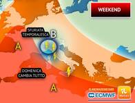 Meteo Weekend: sabato con sfuriata Temporalesca, domenica cambia tutto