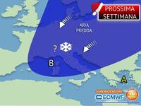 Ciclone invernale in arrivo: l'Italia sarà colpita da pioggia, neve e freddo nella prossima settimana