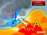 Meteo: Nuova Settimana tra Grandinate e Caldo africano, l'Italia sarà spezzata in due; le Previsioni