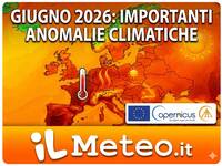 23/04/2026 - Meteo Giugno: avvio dell'Estate 2026 con anomalie termiche di +1,5/2°C, anche in Italia. Proiezioni
