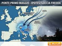 23/04/2026 - Meteo: Ponte del Primo Maggio, una Goccia Fredda rischia di provocare turbolenze e un sensibile calo termico