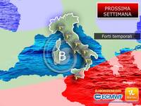 Meteo: Prossima Settimana, vortice con temporali...