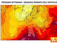 Meteo: Prossima Settimana, graduale rimonta dell'Anticiclone, entro fine Luglio tornerà quello Africano