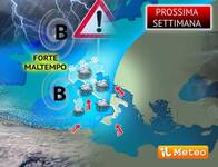 Meteo: Prossima Settimana, avvio Invernale con piogge e nevicate, gli aggiornamenti