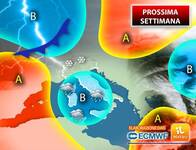 Meteo Prossima Settimana: ben due Vortici verso l'Italia, da Lunedì 13 Pioggia e primi Temporali con Grandine