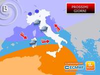 Meteo Prossimi Giorni: tregua già finita, entro Giovedì tornano Pioggia e Neve. Gli aggiornamenti