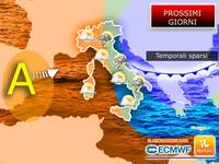 Meteo Prossimi Giorni: fase instabile quasi al capolinea, da Giovedì 23 vigorosa rimonta dell'Alta Pressione