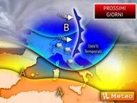 Meteo: Prossimi Giorni, treno di Perturbazioni verso l'Italia, tante Piogge ed Acquazzoni in Settimana