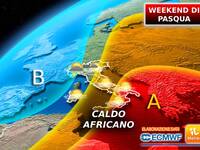 Meteo: Weekend di Pasqua, Italia spaccata tra primo Caldo Africano e Acquazzoni; Previsioni Sabato e Domenica