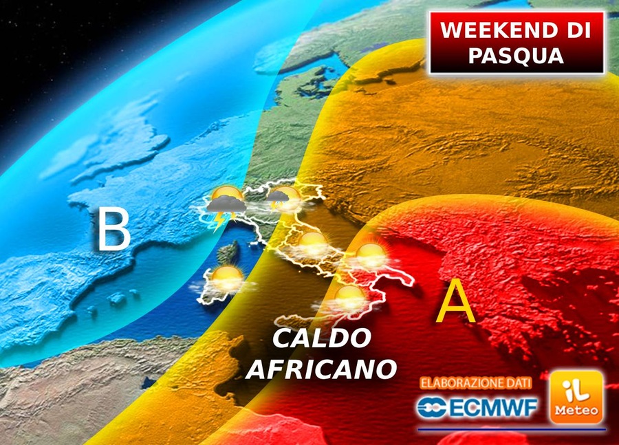 A Itália está dividida entre o calor africano e as fortes chuvas;  Previsão de fim de semana